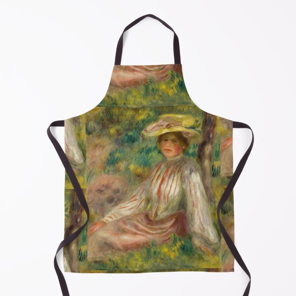 Item preview, Femme Au Jardin by Pierre-Auguste Renoir: Romantic Impressionist Garden Poster designed and sold by artofuniverse.