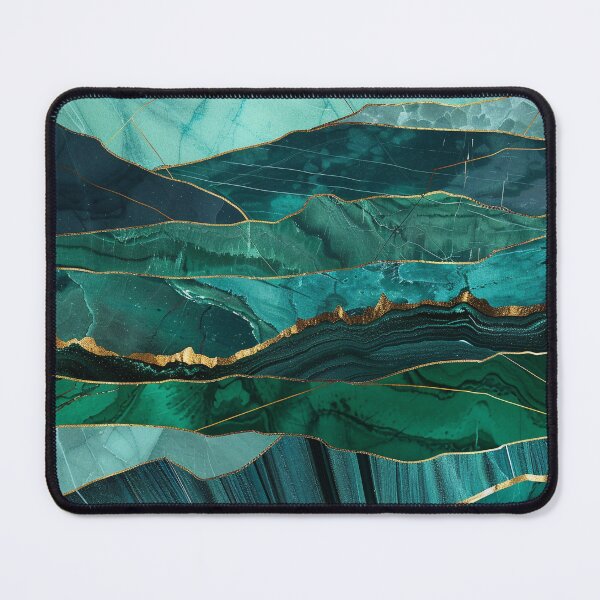 Item preview, Emerald Agate Marble – Green Gold Abstract Layered Design designed and sold by CosmicGlyph.