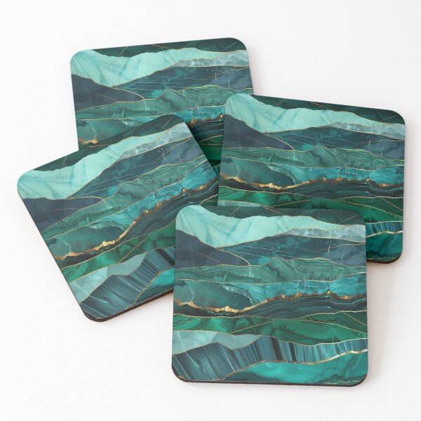 Item preview, Emerald Agate Marble – Green Gold Abstract Layered Design designed and sold by CosmicGlyph.
