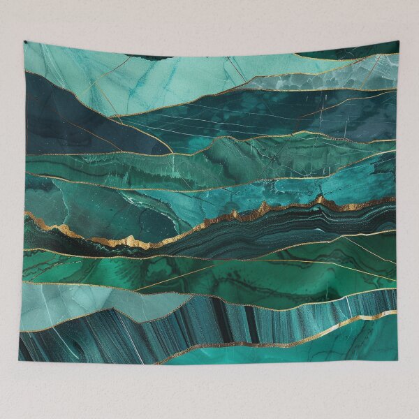 Item preview, Emerald Agate Marble – Green Gold Abstract Layered Design designed and sold by CosmicGlyph.
