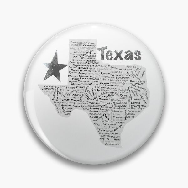 Item preview, Texas Counties Word Cloud Map - Black and White Lone Star Art designed and sold by TheArtOfTreble.