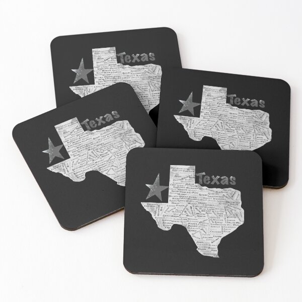 Item preview, Texas Counties Word Cloud Map - Black and White Lone Star Art designed and sold by TheArtOfTreble.
