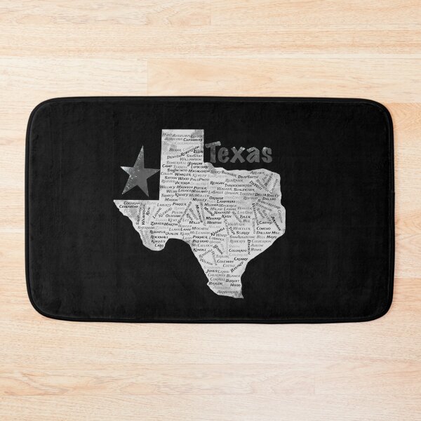Item preview, Texas Counties Word Cloud Map - Black and White Lone Star Art designed and sold by TheArtOfTreble.
