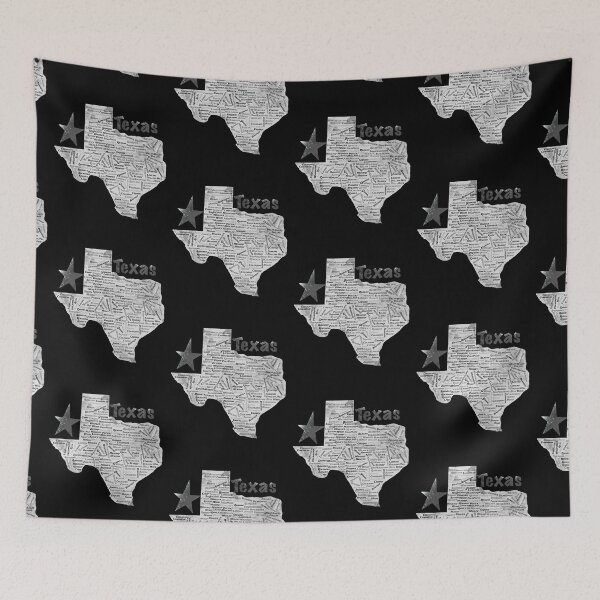Item preview, Texas Counties Word Cloud Map - Black and White Lone Star Art designed and sold by TheArtOfTreble.