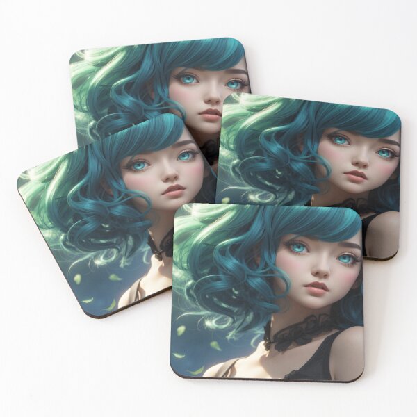 Item preview, Ethereal Teal: Emerald-Eyed Fantasy Muse designed and sold by PCGWindom.