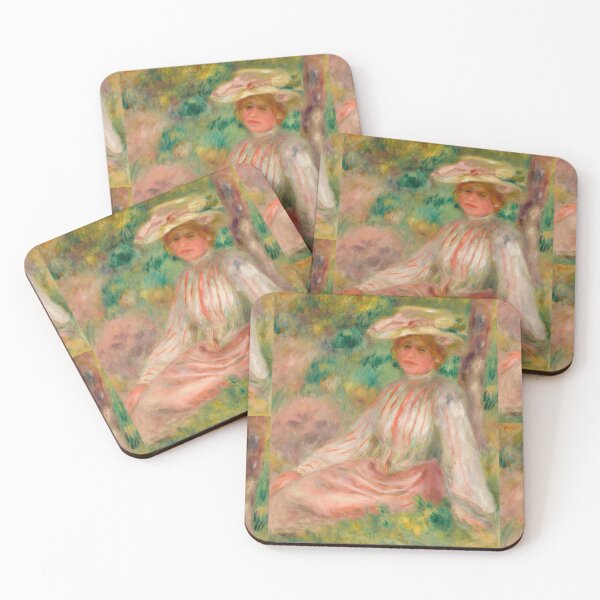 Item preview, Femme Au Jardin by Pierre-Auguste Renoir: Romantic Impressionist Garden Portrait designed and sold by artofuniverse.