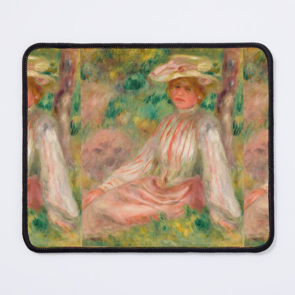 Item preview, Femme Au Jardin by Pierre-Auguste Renoir: Romantic Impressionist Garden Portrait designed and sold by artofuniverse.