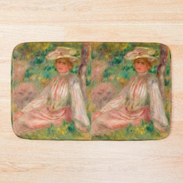 Item preview, Femme Au Jardin by Pierre-Auguste Renoir: Romantic Impressionist Garden Portrait designed and sold by artofuniverse.