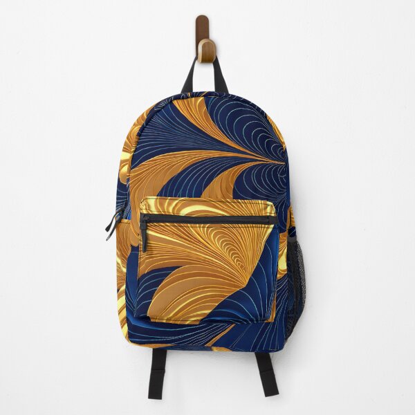 Item preview, Luxury Blue and Gold Spiral Flow - Elegant Abstract 3D Wave Pattern designed and sold by Peter Kraaibeek | Generative Designs and Car Art.
