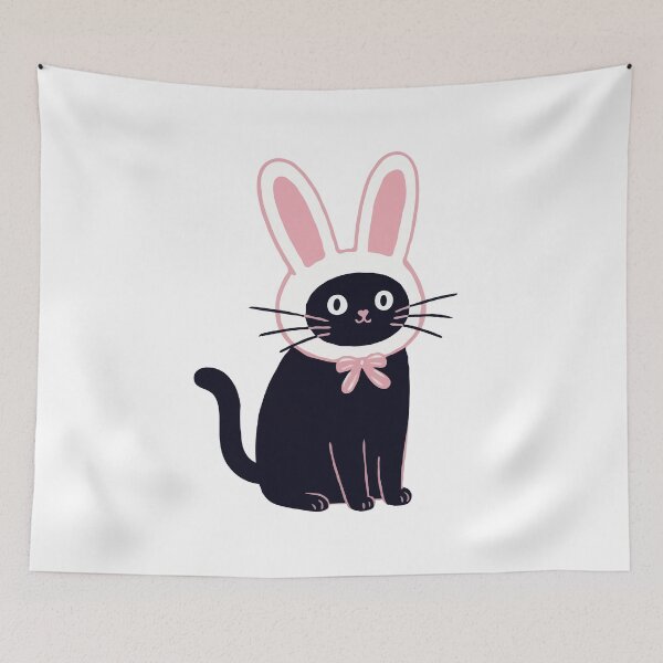 Item preview, Bunny Bonnet Black Cat designed and sold by Gkinoki.