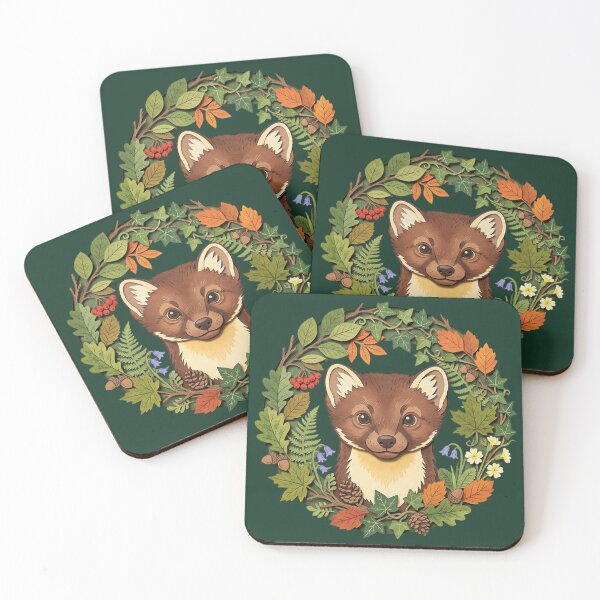 Item preview, Storybook British Pine Marten Woodland Wreath designed and sold by Englandbear.