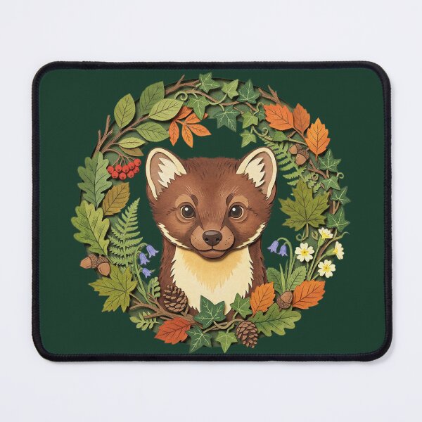 Item preview, Storybook British Pine Marten Woodland Wreath designed and sold by Englandbear.
