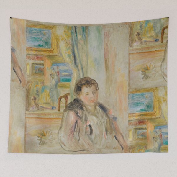 Item preview, Femme Dans Un Interieur by Pierre-Auguste Renoir: Impressionist Interior Portrait designed and sold by artofuniverse.