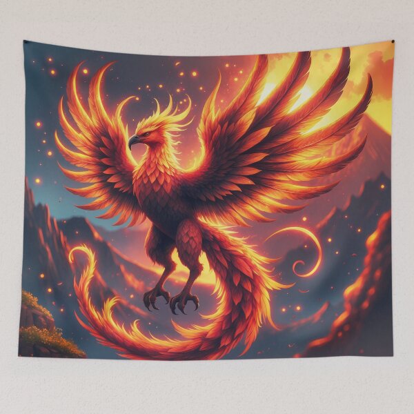 Item preview, Phoenix Rising - Fiery Mythical Bird Art designed and sold by Lucid Dream Pixel.
