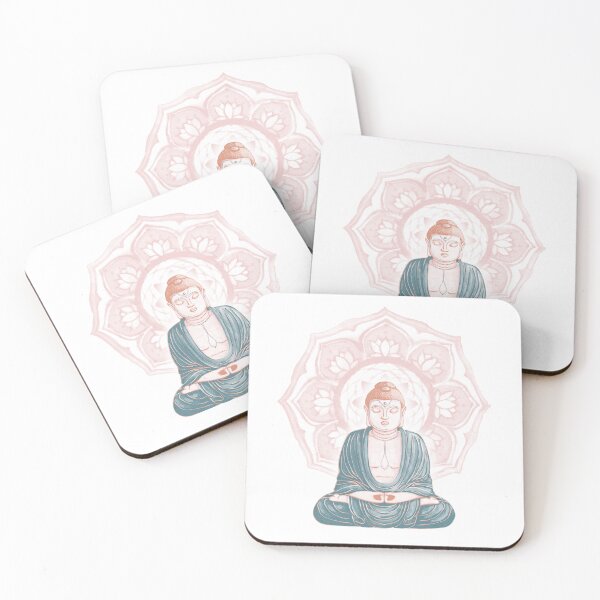 Item preview, Buddha Padma Watercolor - Rose Coral Peacock - Rose Halo designed and sold by Irene Estelle.