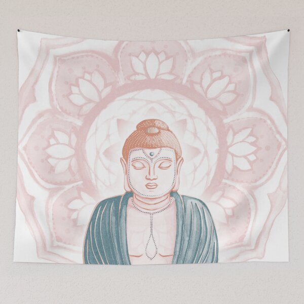 Item preview, Buddha Padma Watercolor - Rose Coral Peacock - Rose Halo designed and sold by Irene Estelle.