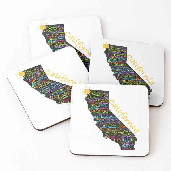 Item preview, California Counties Word Cloud Map - Colorful Golden State Pride Art designed and sold by TheArtOfTreble.