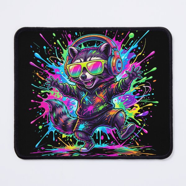 Item preview, Neon Rave Raccoon – Crazy Party Animal Festival Design designed and sold by RH Design Lab.