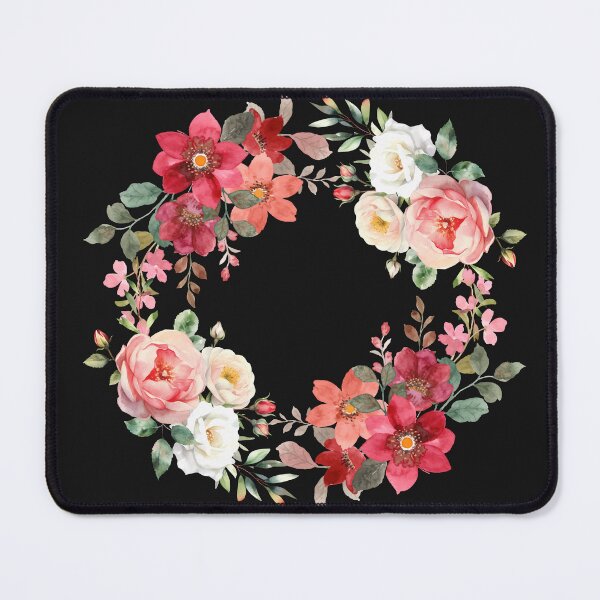 Item preview, Royal Crimson and White Floral Wreath - Watercolor Rose Frame designed and sold by SolutionsArt.