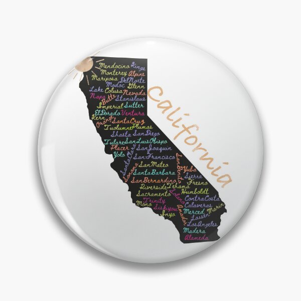 Item preview, California Counties Word Cloud Map - Retro Golden State Pride Art designed and sold by TheArtOfTreble.