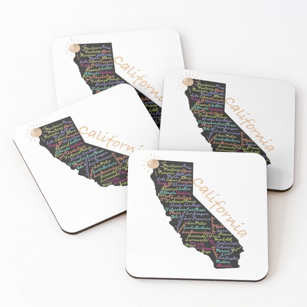 Item preview, California Counties Word Cloud Map - Retro Golden State Pride Art designed and sold by TheArtOfTreble.