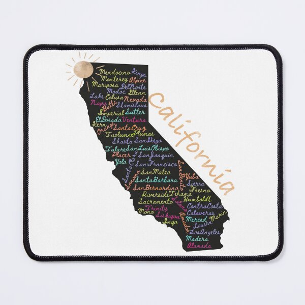 Item preview, California Counties Word Cloud Map - Retro Golden State Pride Art designed and sold by TheArtOfTreble.