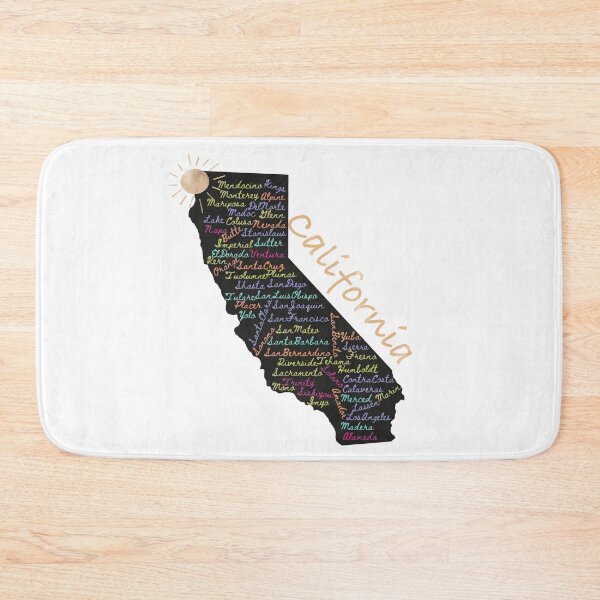 Item preview, California Counties Word Cloud Map - Retro Golden State Pride Art designed and sold by TheArtOfTreble.