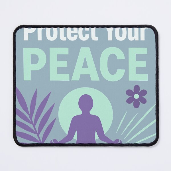 Item preview, Protect Your Peace – Mindfulness Typography Design with Meditative Silhouette designed and sold by MimisCornerCo.