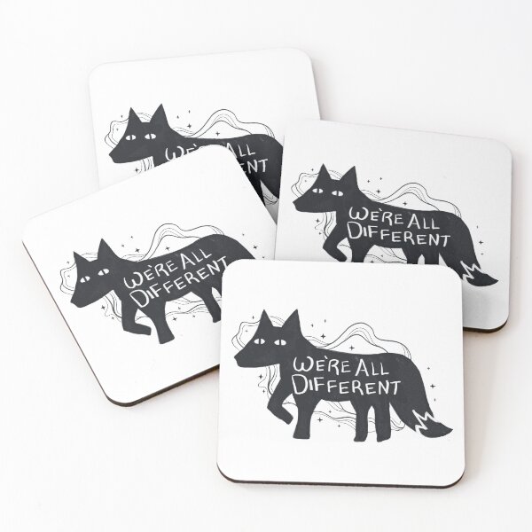Item preview, We're All Different Fox (Black) designed and sold by Nothing But Tea.