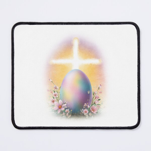 Item preview, Minimal Glowing Easter Cross and Egg – Christian Faith Spring Design designed and sold by olenapetol.