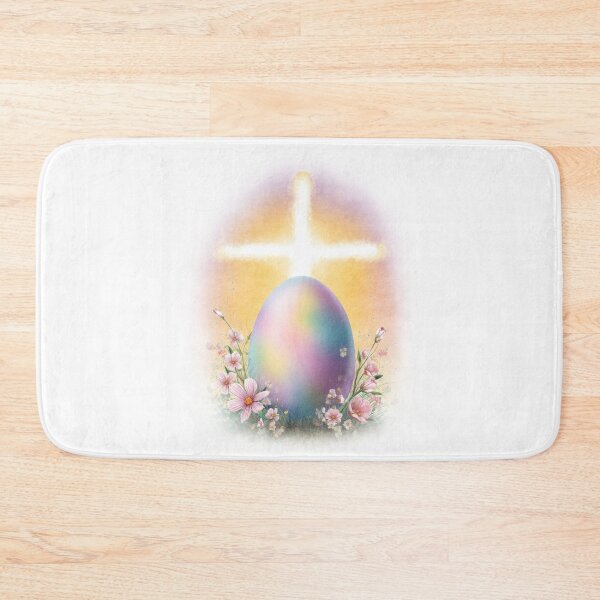Item preview, Minimal Glowing Easter Cross and Egg – Christian Faith Spring Design designed and sold by olenapetol.