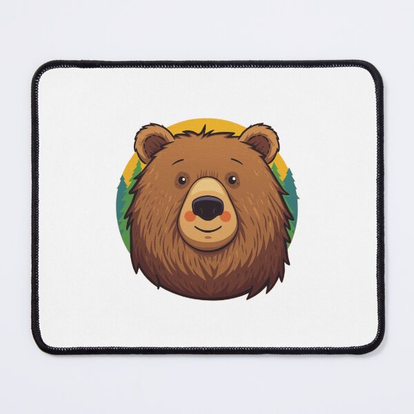 Item preview, Brown calm Cartoon bear face illustration art designed and sold by MagicMaker1984.