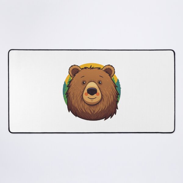 Item preview, Brown calm Cartoon bear face illustration art designed and sold by MagicMaker1984.