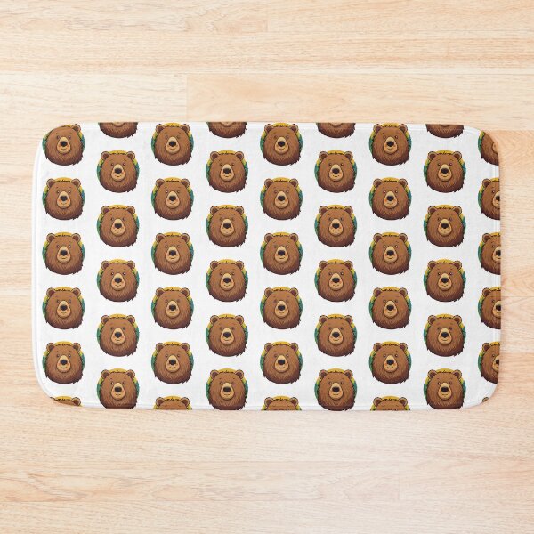 Item preview, Brown calm Cartoon bear face illustration art designed and sold by MagicMaker1984.