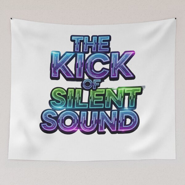 Item preview, The Kick of Silent Sound Retro Neon Typography Quote designed and sold by Dzblack.