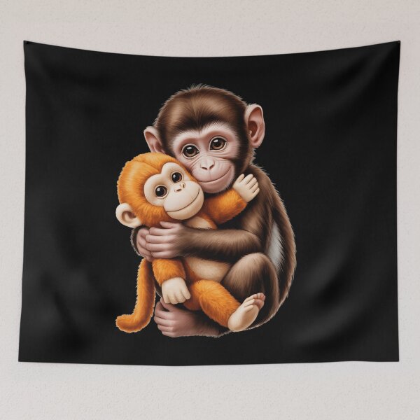Item preview, Baby Macaque Hugging Plush Cute Monkey Punch, Team Punch, Cute Monkey Lover, Funny Animal Graphic designed and sold by NewaveBoutique.