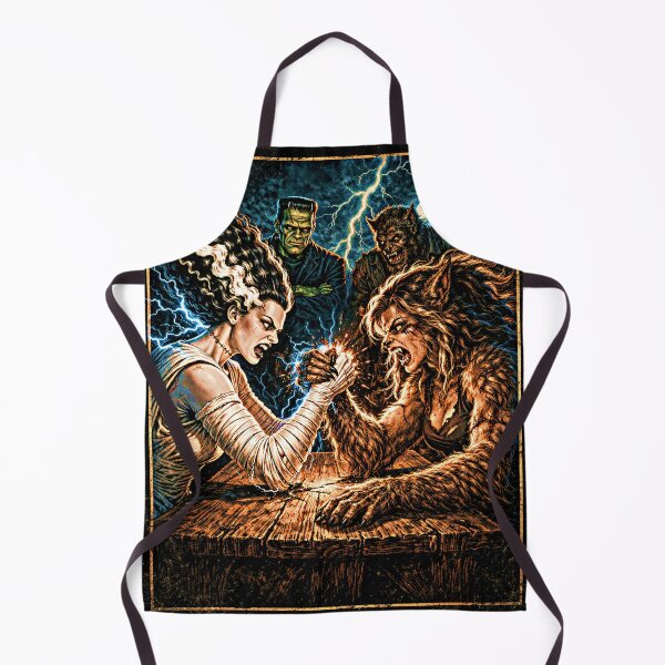 Item preview, Monster Showdown: Bride of Frankenstein vs. Wolf Girl Arm Wrestling Match designed and sold by judgehydrogen.
