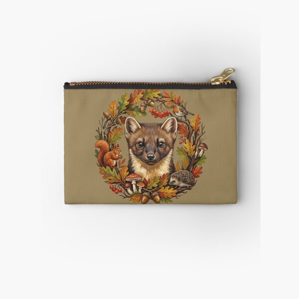 Item preview, Painterly Autumn Pine Marten Woodland Wreath designed and sold by Englandbear.