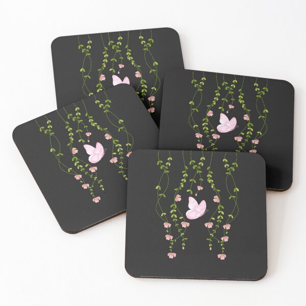 Item preview, Pink Butterfly and Vining Flowers - Delicate Garden Serenity designed and sold by SolutionsArt.