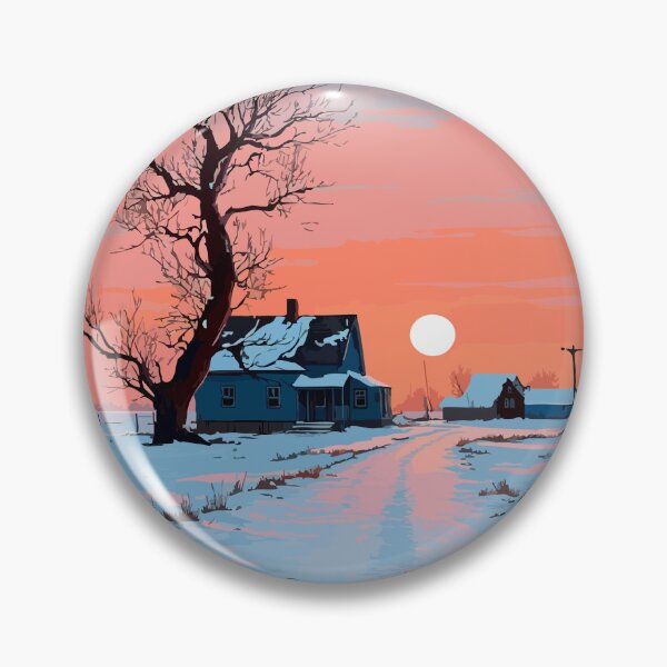 Item preview, Dunnottar Village Manitoba Winter Landscape – Snowy Cabin Canada designed and sold by TuncGK.