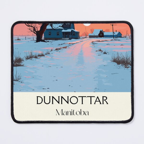 Item preview, Dunnottar Village Manitoba Winter Landscape – Snowy Cabin Canada designed and sold by TuncGK.