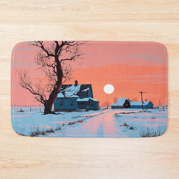 Item preview, Dunnottar Village Manitoba Winter Landscape – Snowy Cabin Canada designed and sold by TuncGK.