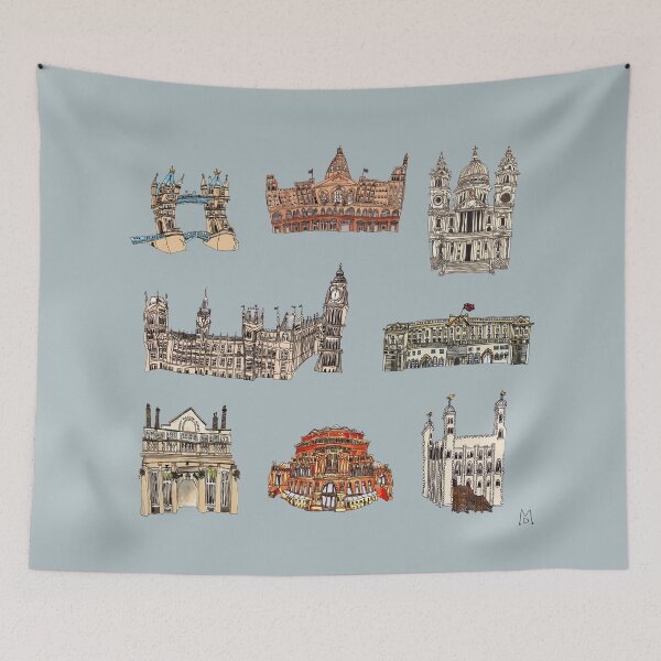 Item preview, London Buildings Pattern designed and sold by MagpieDiamond.