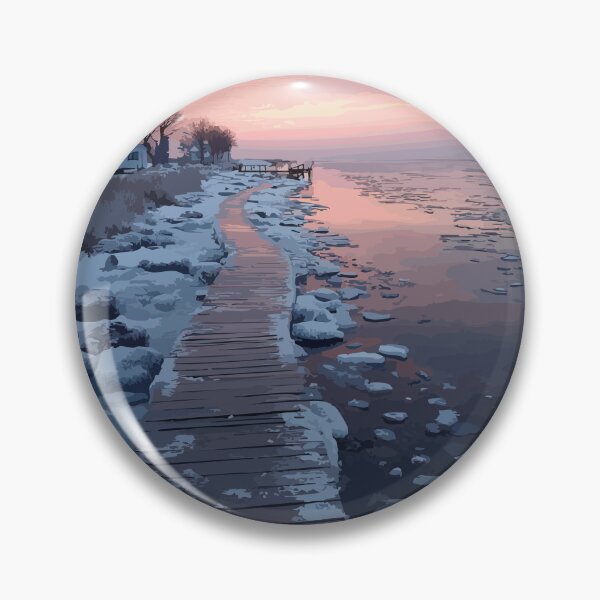 Item preview, Whytewold Winter Boardwalk – Frozen Lake Manitoba Art designed and sold by TuncGK.
