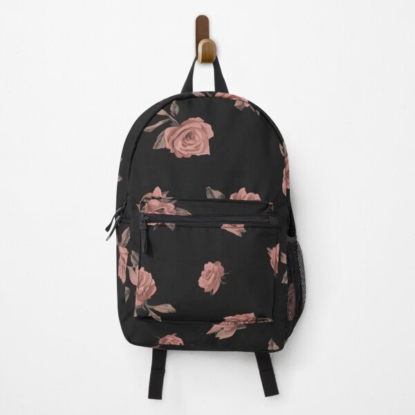 Artikelvorschau, Dunkles Rosenmuster Pinke Rosen auf schwarzem Hintergrund Florales Vintage Aesthetic Feminines Design entworfen und verkauft von LAtelierNoir.