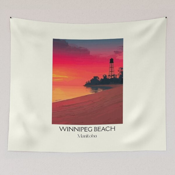 Item preview, Winnipeg Beach Sunset – Lake Winnipeg Retro Travel Art designed and sold by TuncGK.