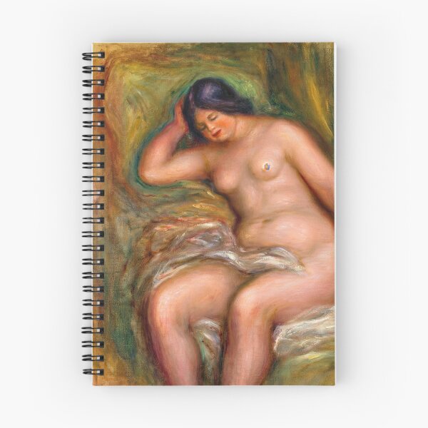 Item preview, Femme Nue Assise Appuyee Sur Un Coussin Vert by Pierre-Auguste Renoir: Impressionist Nude Poster designed and sold by artofuniverse.