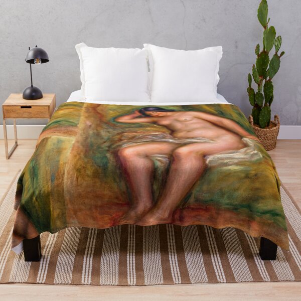 Item preview, Femme Nue Assise Appuyee Sur Un Coussin Vert by Pierre-Auguste Renoir: Impressionist Nude Poster designed and sold by artofuniverse.