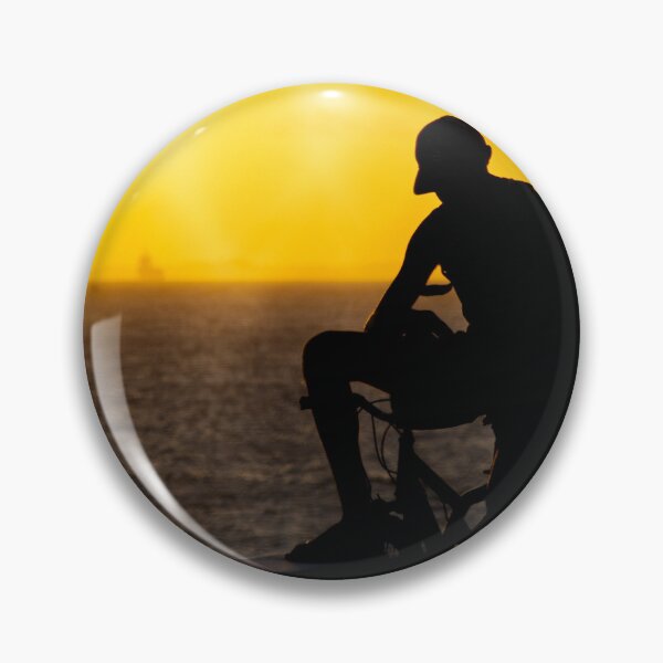 Item preview, Golden Solitude: Cyclist at Sunset designed and sold by ThaCriações.