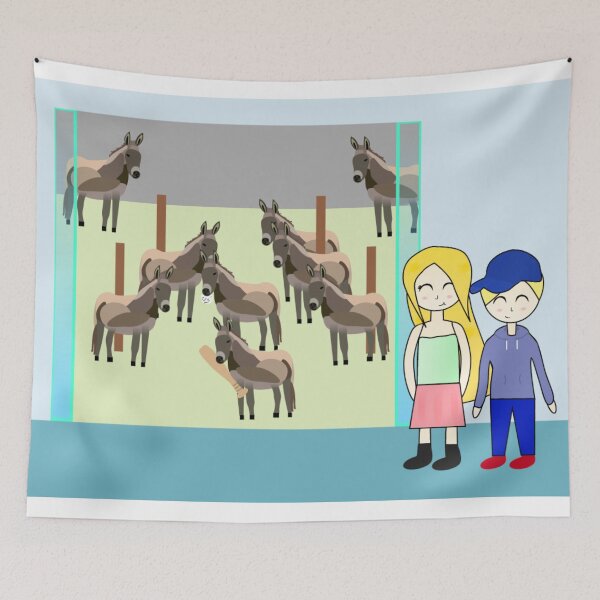 Item preview, Donkey's Playing Baseball designed and sold by GooglyEyes-.